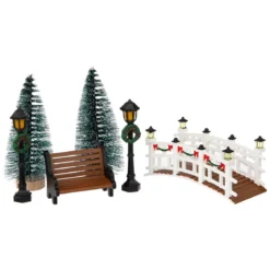 ACCESSOIRE VILLAGE DE NOEL DECO X6 PIECES