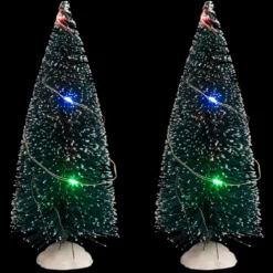 ACCESSOIRE VILLAGE DE NOEL SAPIN LUMINEUX X2 15CM