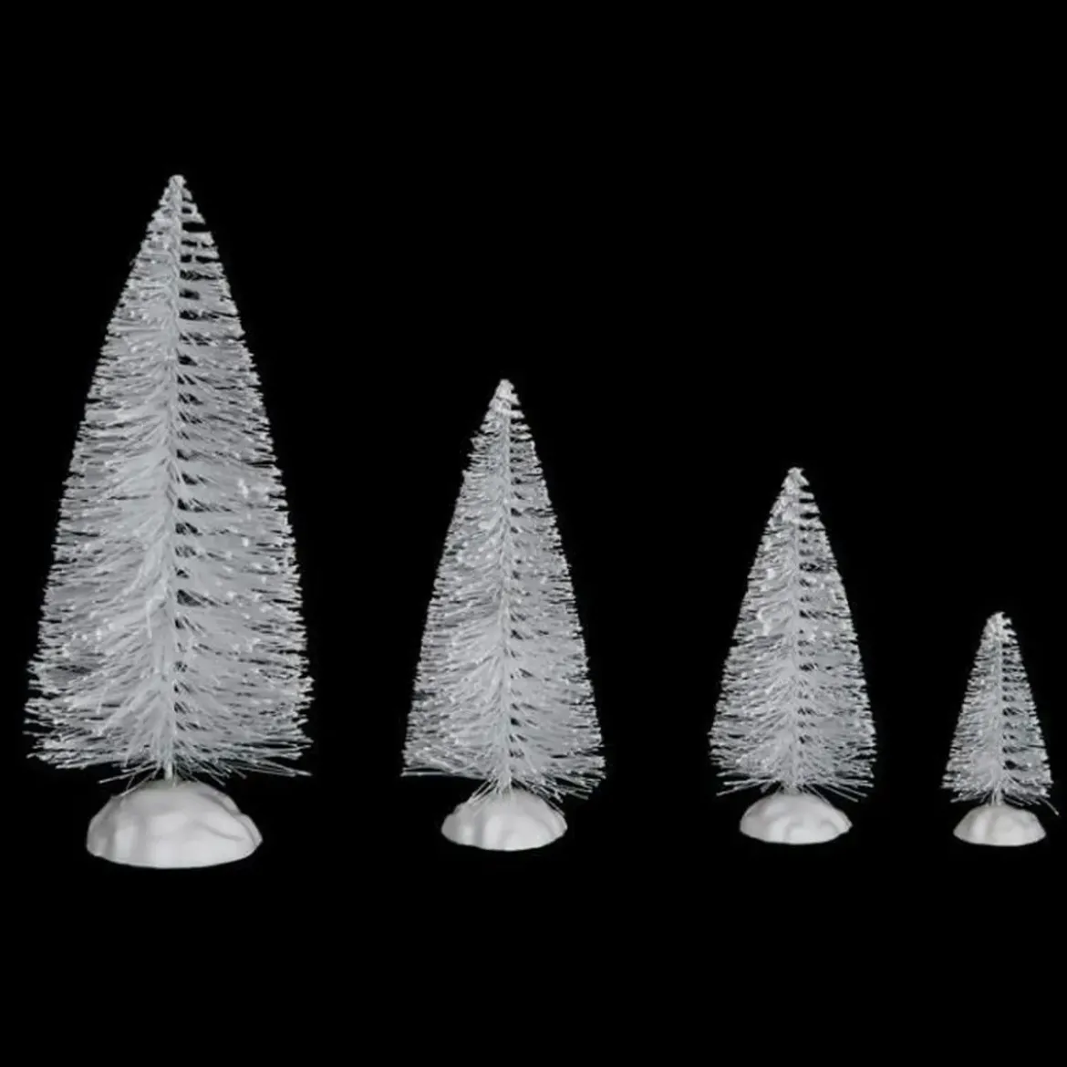 ACCESSOIRE VILLAGE DE NOEL 10 SAPINS BLANC