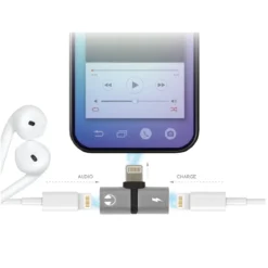 ADAPTATEUR DOUBLE AUDIO CHARGEMENT IPHONE