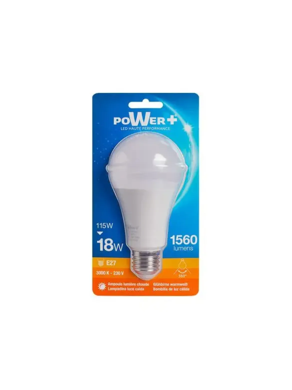 AMP.LED E27 18W 120W A65 LIC