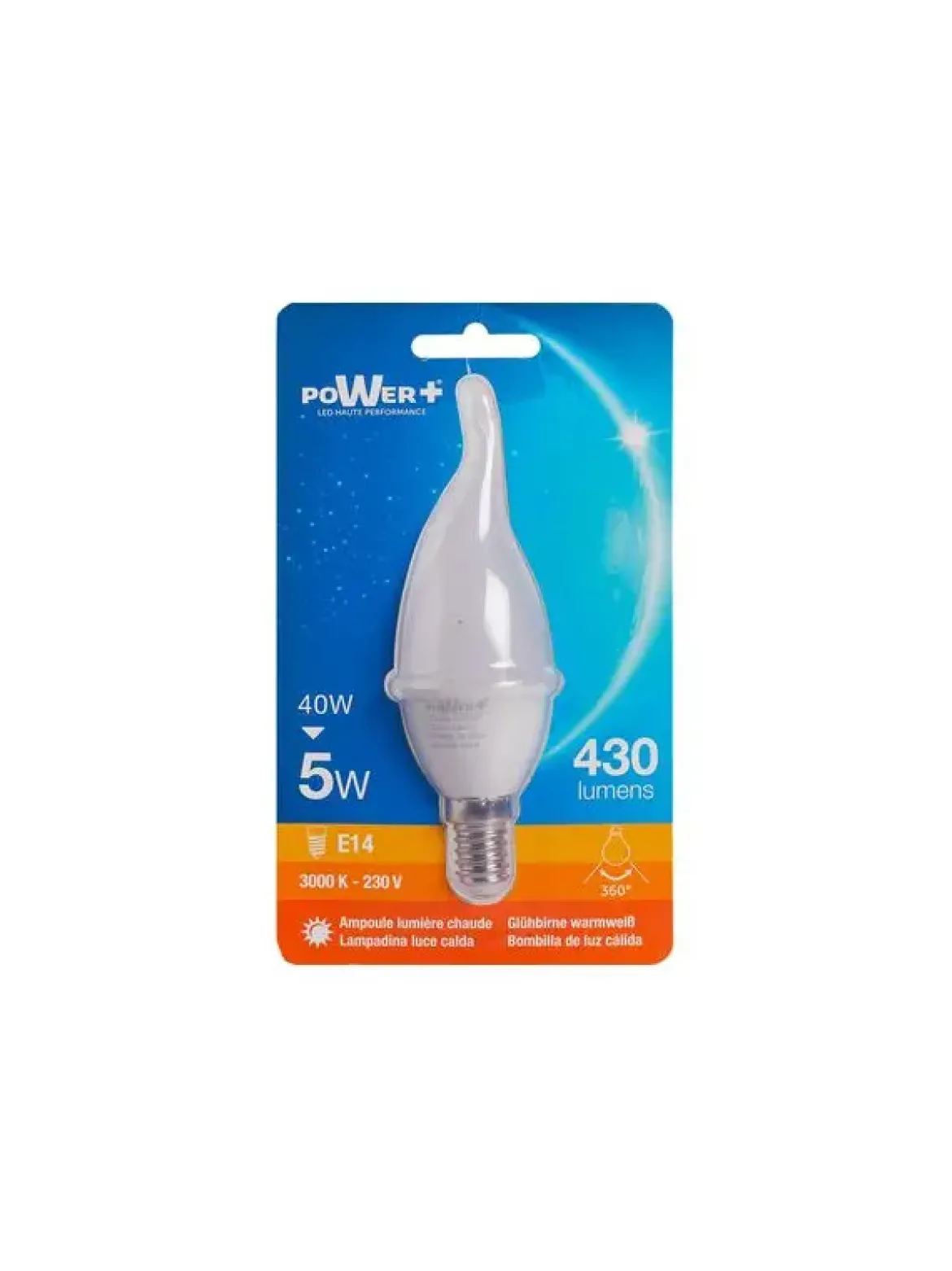 AMP.LED E14 5W 40W FLAMME LIC