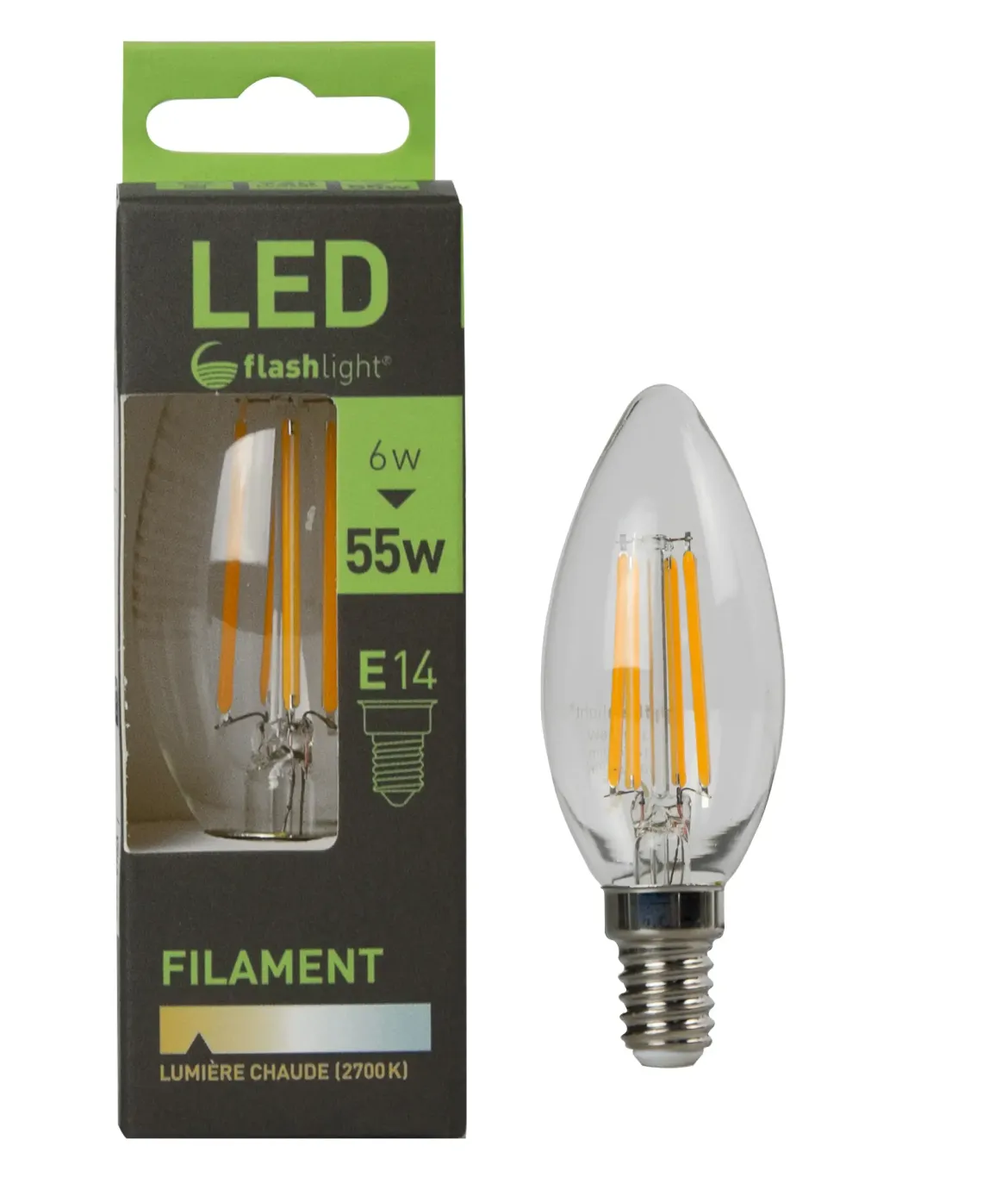 AMPOULE LED 4 FILAMENTS BOUGIE E14 6W