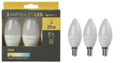 3 AMPOULES LED BOUGIE E14 3W