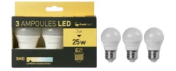 3 AMPOULES LED BOULE E27 3W