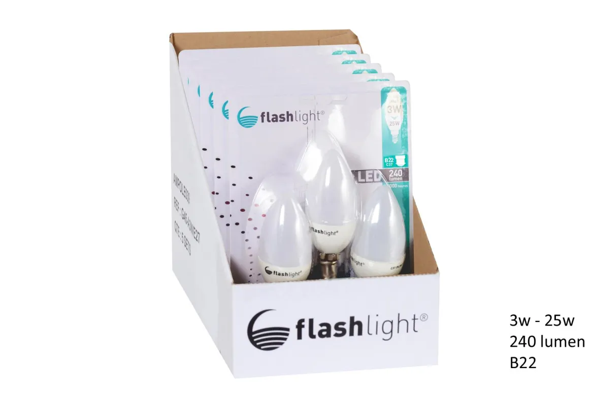 3 AMPOULES LED FLAMME B22 3W