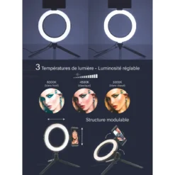 ANNEAU LED TREPIED POUR PHOTOS ET VIDEOS