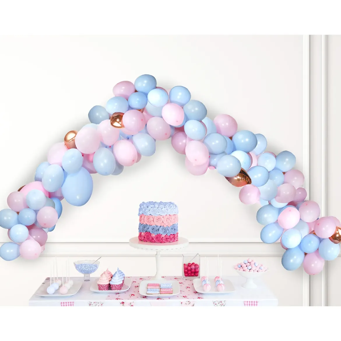 ARCHE BABY SHOWER 125 BALLONS
