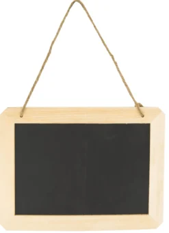 ARDOISE BOIS DOUBLE FACE A SUSPENDRE 25 X 18.5 X 1 CM