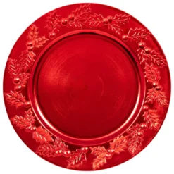 ASSIETTE DE PRESENTATION ROUGE D.33CM