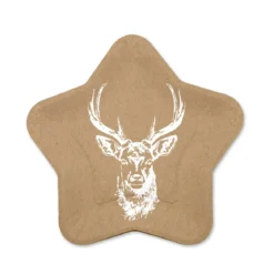 ASSIETTE ETOILE CERF KRAFT D.23CM X6 PIECES