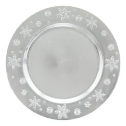 ASSIETTE PRESENTATION FLOCON ARGENT 33CM