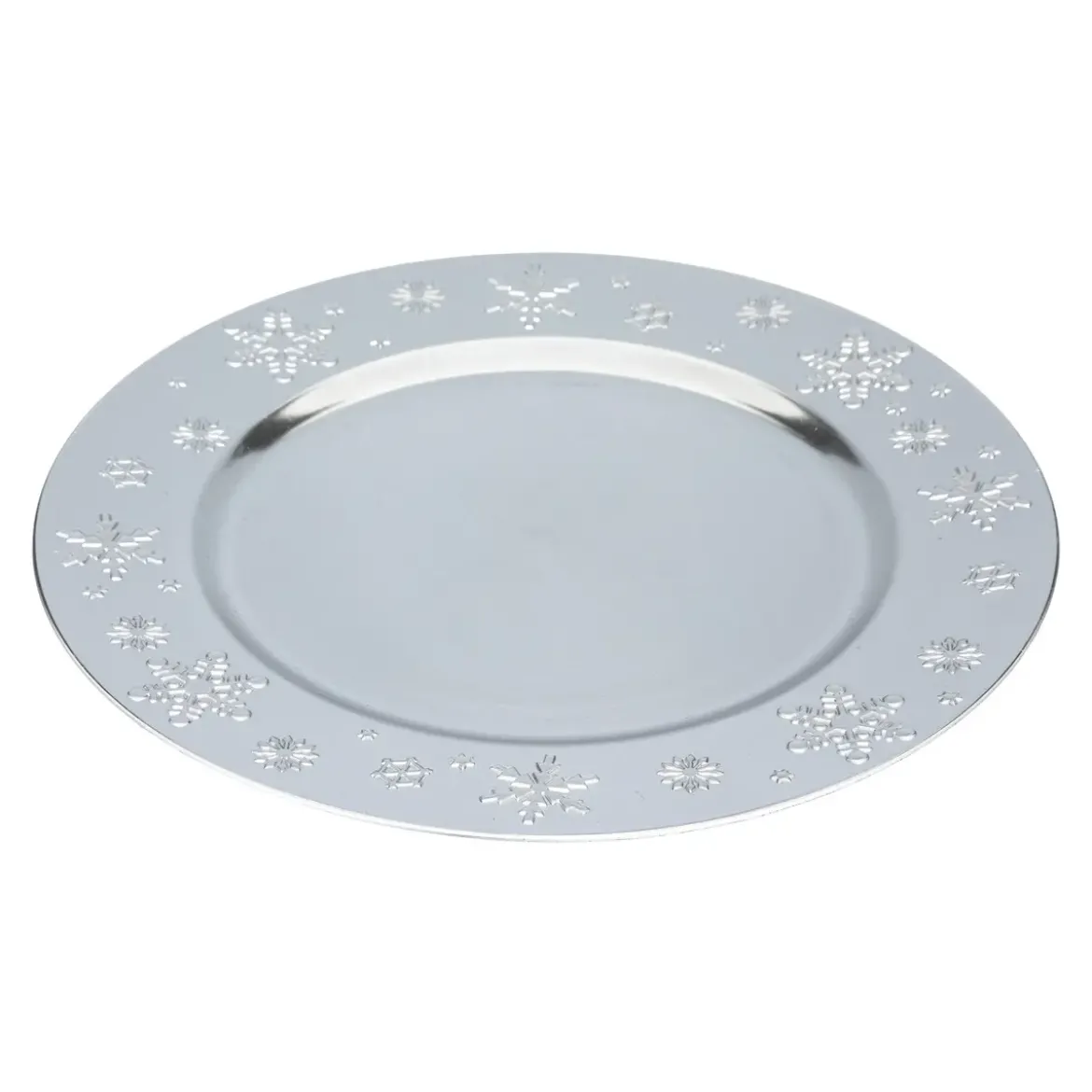 ASSIETTE PRESENTATION FLOCON ARGENT 33CM