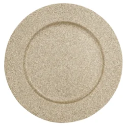 ASSIETTE PRESENTATION RONDE PAILLETEE OR D.33CM