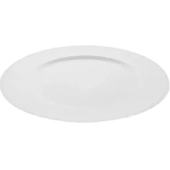 ASSIETTE RONDE CREUSE ARGENT BORD POIS 33X1.5CM