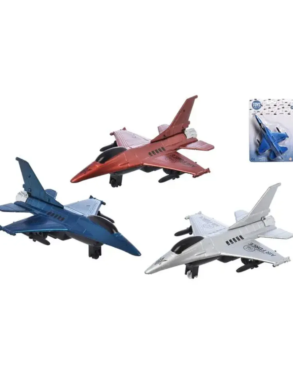 AVION DE CHASSE PLASTIQUE RETRO A FRICTION