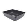 BAC A LITIERE PLASTIQUE SANS BORD ANTHRACITE D.46X36X12CM