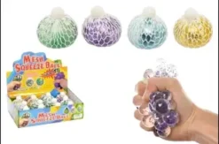 BALLE ANTI STRESS FILET PAILETTES LED DIAM7CM