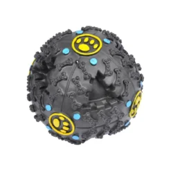 BALLE DISTRIBUTEUR DE CROQUETTES VINYLE SONORE NOIR D.10CM