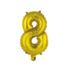 BALLON CHIFFRE 8 METALLISE ALUMINIUM AVEC PAILLE H.40CM OR