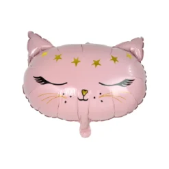 BALLON METALLISE CHAT AVEC PAILLE H.36CM BOHO CHAT