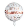 BALLON METALLISE JOYEUX ANNIVERSAIRE D.41CM ROSE GOLD