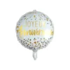 BALLON METALLISE JOYEUX ANNIVERSAIRE D.41CM CONFETTIS OR