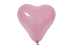 BALLON OPAQUE FORME COEUR X8 PIECES ROSE