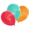 BALLONS JOYEUX ANNIVERSAIRE IMPRESSION 4 FACES 25CM X8PCS