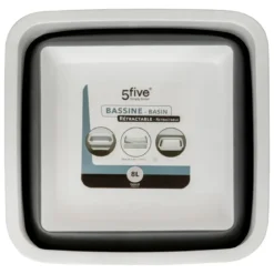 BASSINE CARREE RETRACTABLE 8L BLANC GRIS