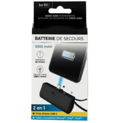 BATTERIE PORT LIGHTNING ET TYPE C 5000MAH