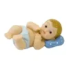 BEBE ALLONGE EN RESINE BLEU
