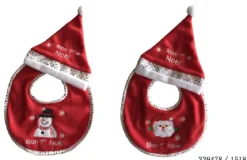 BEBE BAVOIR ET BONNET NOEL ROUGE 28X0.7X26CM