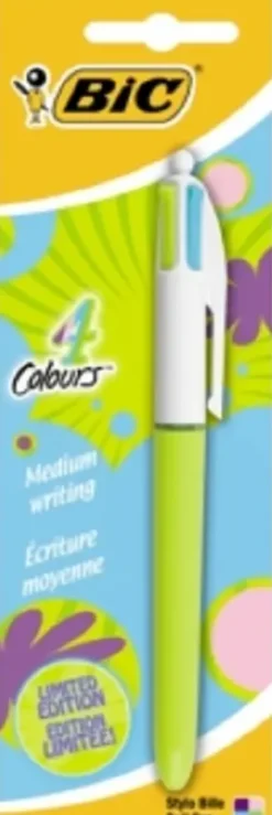 BILLE RETRACTABLE 4 COULEURS FUN