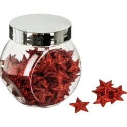 BOCAL DECO PAILLETTE ROUGE D.2CM