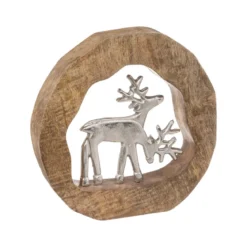 BOIS CERCLE RENNE METAL 25CM