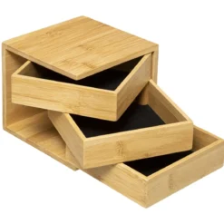 BOITE A BIJOUX 3 TIROIRS BAMBOU