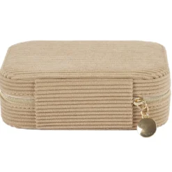 BOITE BIJOUX VELOURS COTELE RECTANGLE