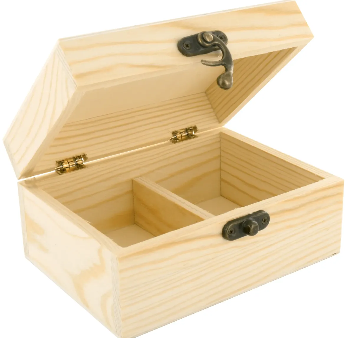 BOITE BOIS 2 COMPARTIMENTS 14.5 X 11 X 7 CM