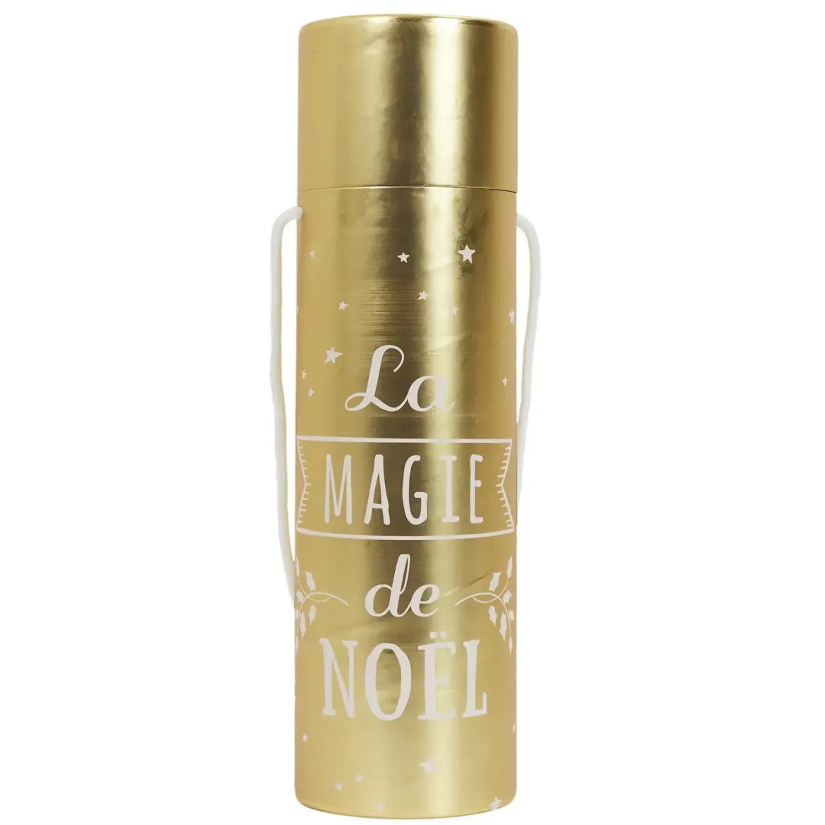 BOITE CADEAU BOUTEILLE NOEL 10X10X35CM