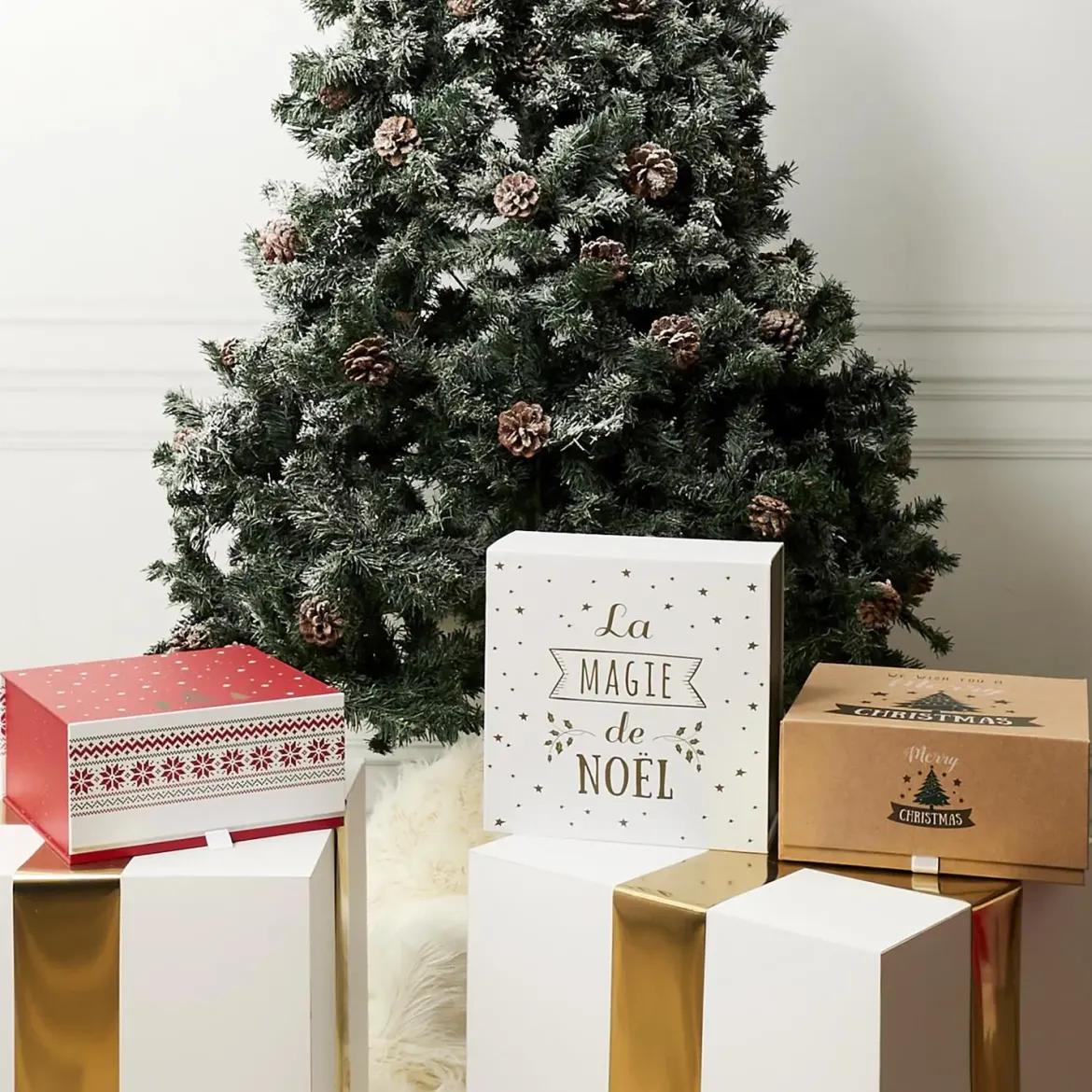BOITE CADEAU NOEL 25X25X12CM
