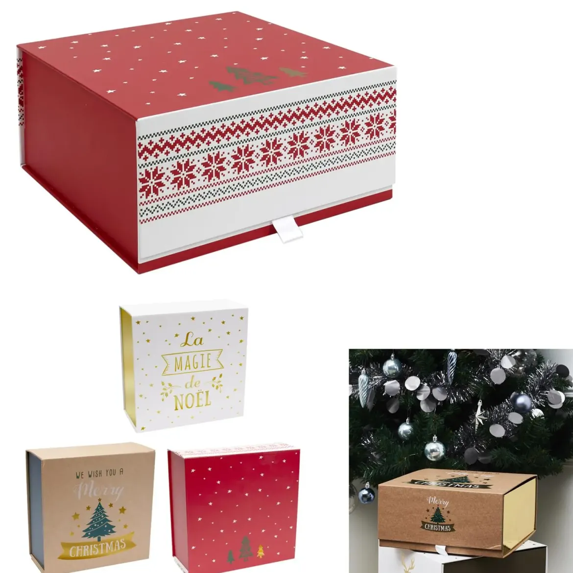 BOITE CADEAU NOEL 25X25X12CM