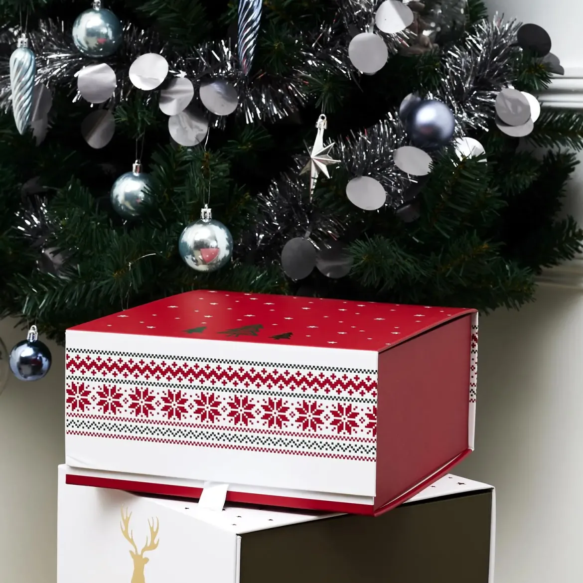 BOITE CADEAU NOEL 25X25X12CM