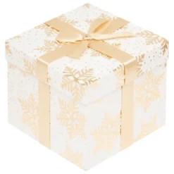 BOITE CADEAU OR BLANC D.15X15X12CM