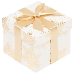 BOITE CADEAU OR BLANC D.13X13X11CM