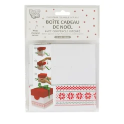 BOITE CADEAU PLIABLE NOEL 13X13CM