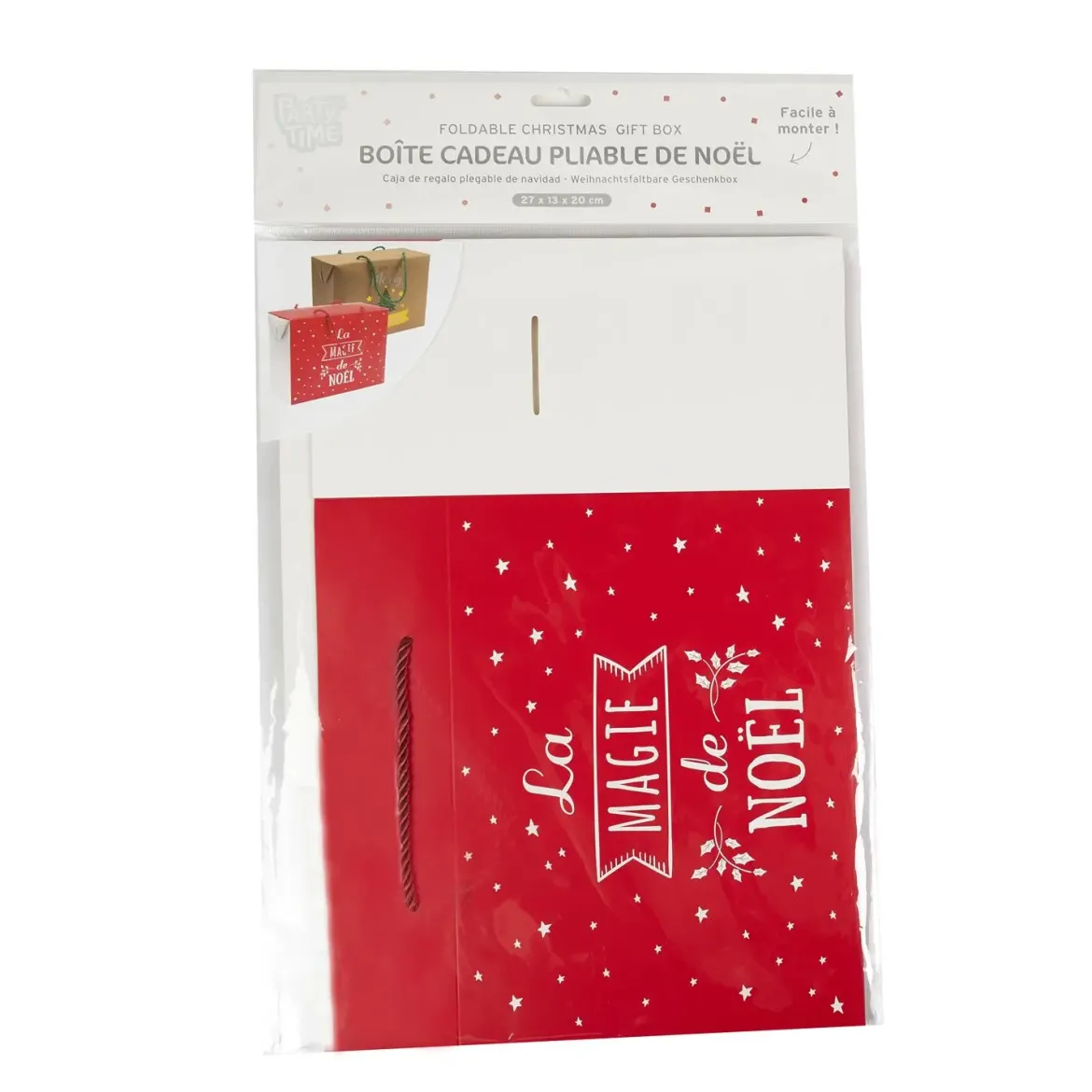 BOITE CADEAU PLIABLE NOEL 27X13X20CM