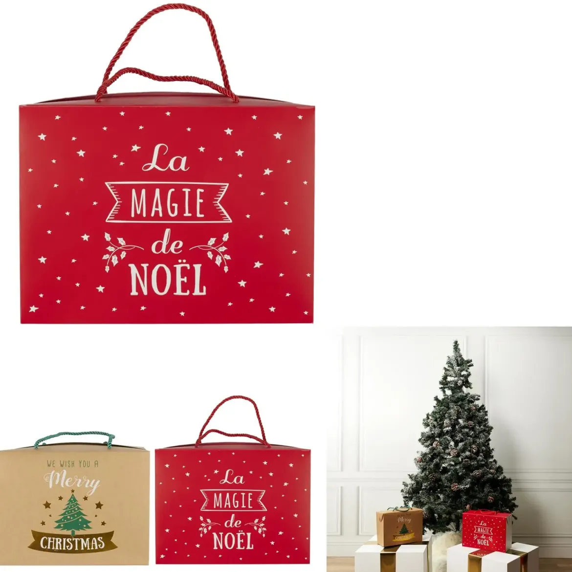 BOITE CADEAU PLIABLE NOEL 27X13X20CM