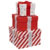 BOITE CADEAU ROUGE ET BLANC D.11X11X9CM