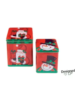 BOITE CARREE PERE NOEL ET BON.DE NEIGE PM